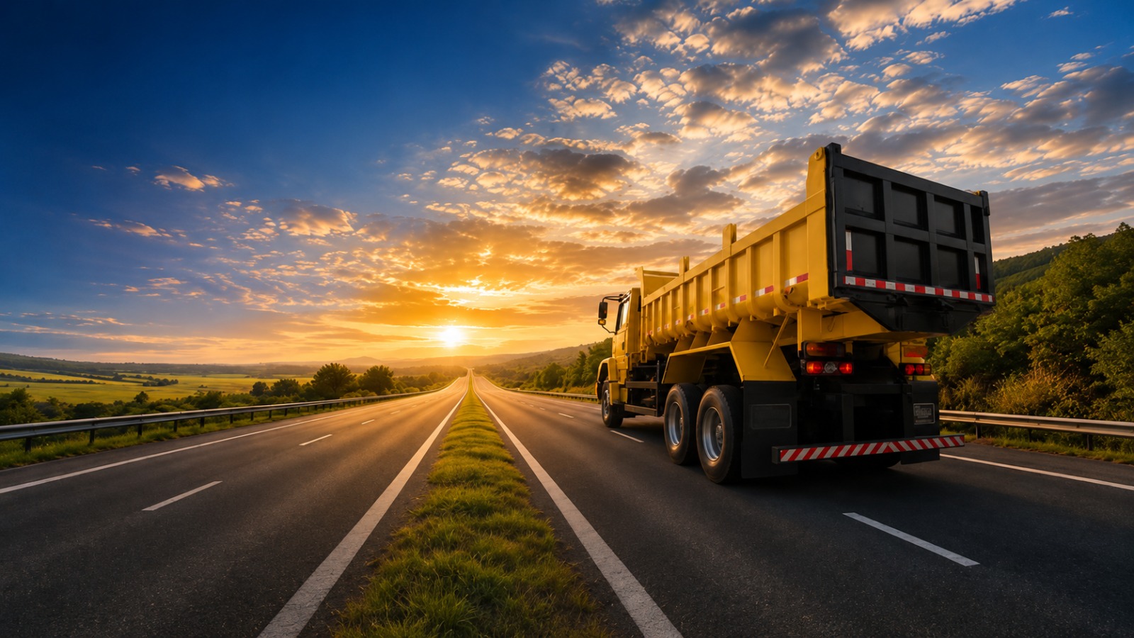 Caminhão basculante Trukar em rodovia